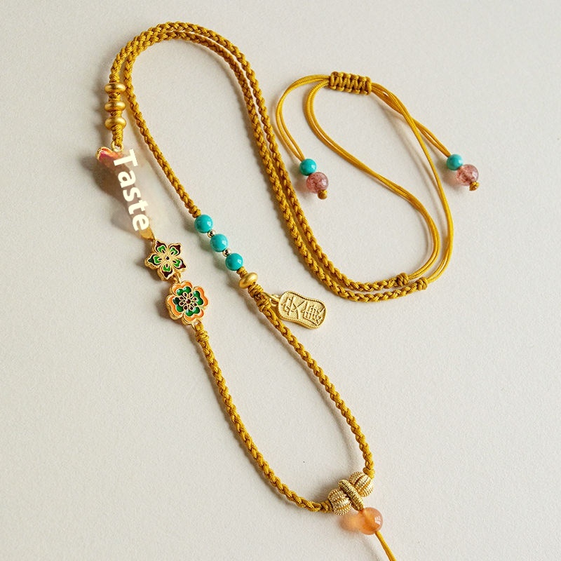 Binaural Sweater Clavicle Chain Hand-knit Necklace