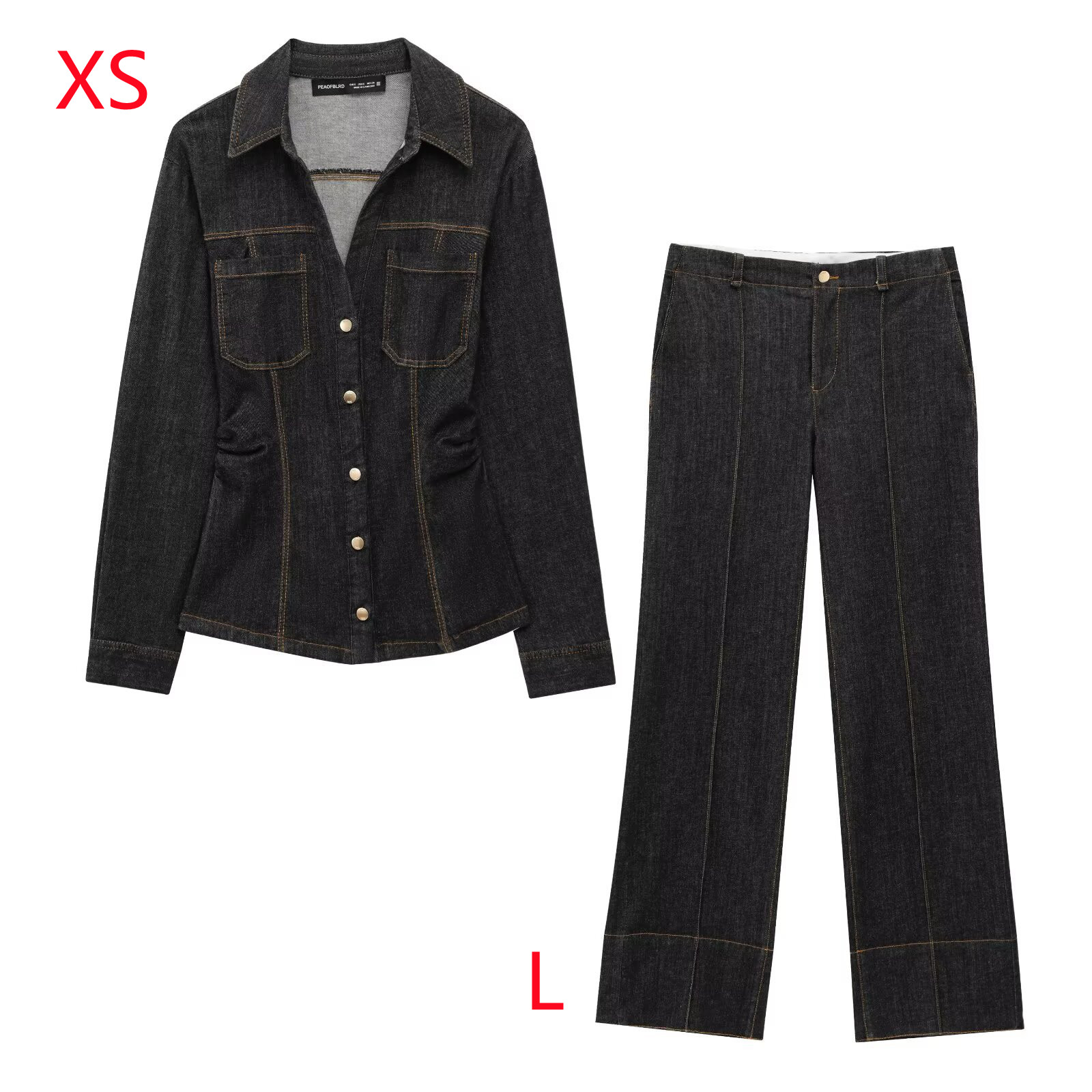 European And American Style Slim-fit Long-sleeved Lapel Shirt And Trousers