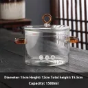 1500Ml Amber Handle Glass Pot