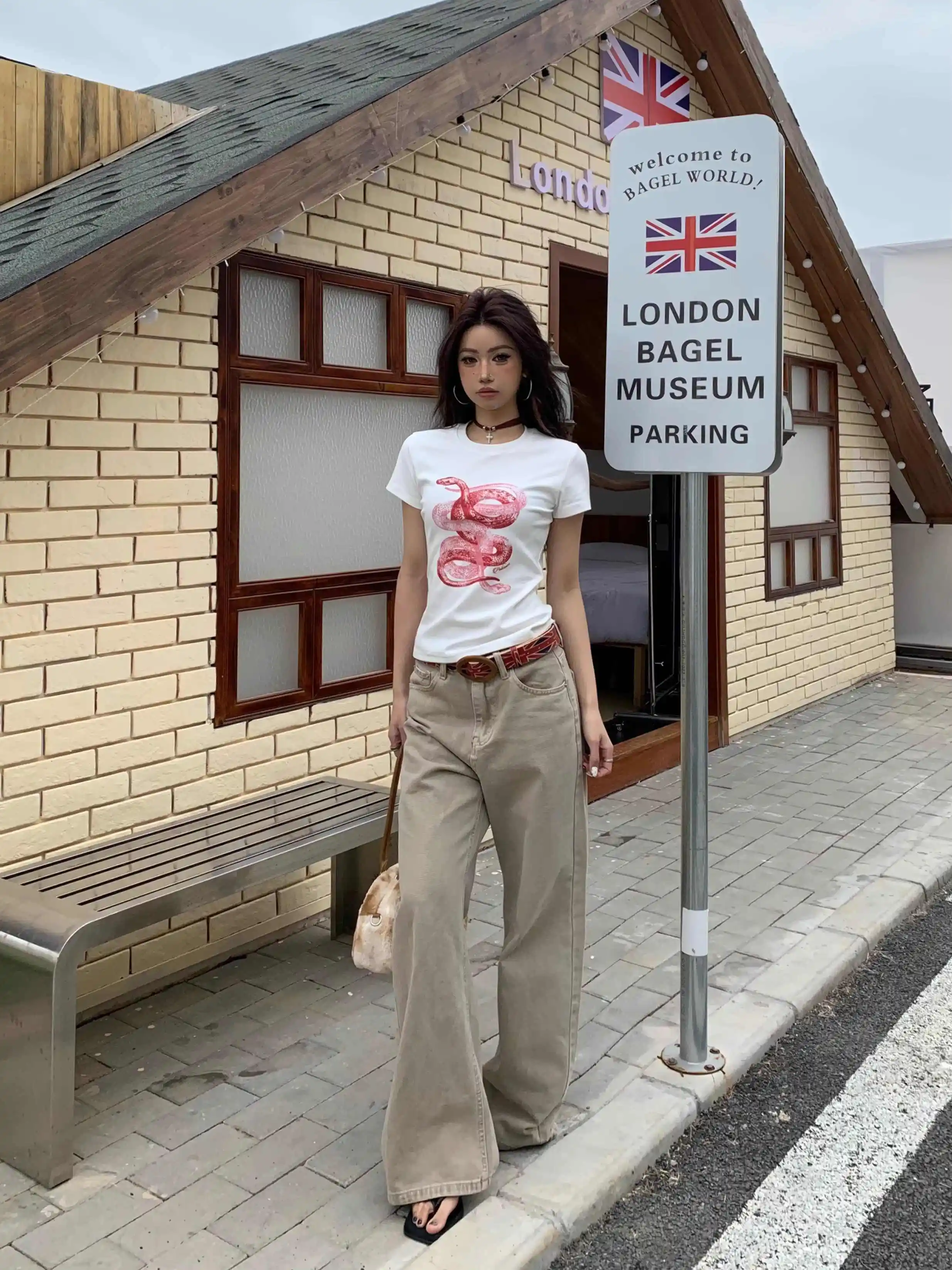 Women's Slim Fit Casual Printed Short Sleeves Short T-shirt