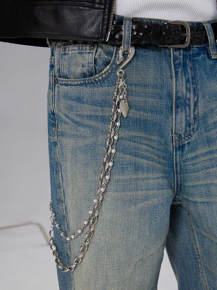 Guitar Pick Metal Pearl Double Layer Phants Zipper