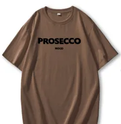 Women's Clothing Round Neck White Loose All-match Letters Printed Short-sleeved Top Outer Wear - Brown - View 1
