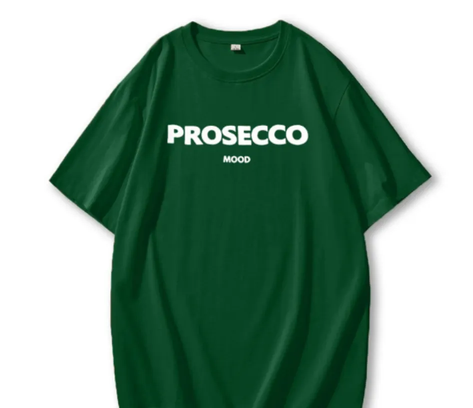 Women's Clothing Round Neck White Loose All-match Letters Printed Short-sleeved Top Outer Wear - Green