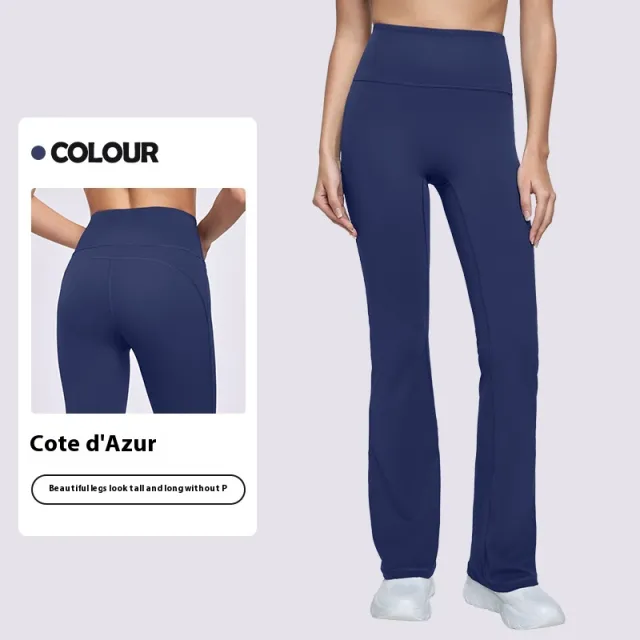 Straight Leg High Elastic Skinny Workout Pants French Riviera - Shop at LoveMi