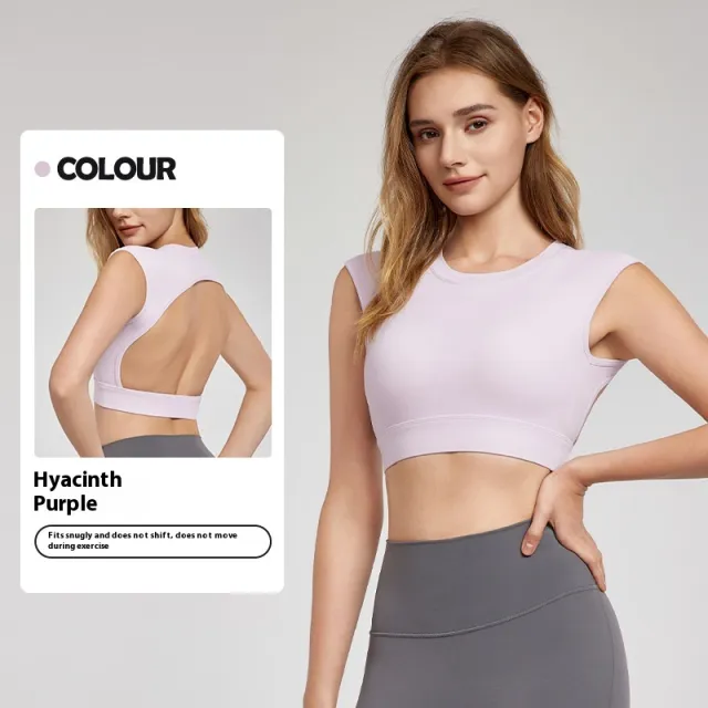 Sports Vest Women's Fixed Cup Cool Breathable Fitness Vest Purple - Shop at LoveMi