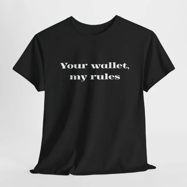 Your Wallet My Specification Letter Print Short-sleeve - Black
