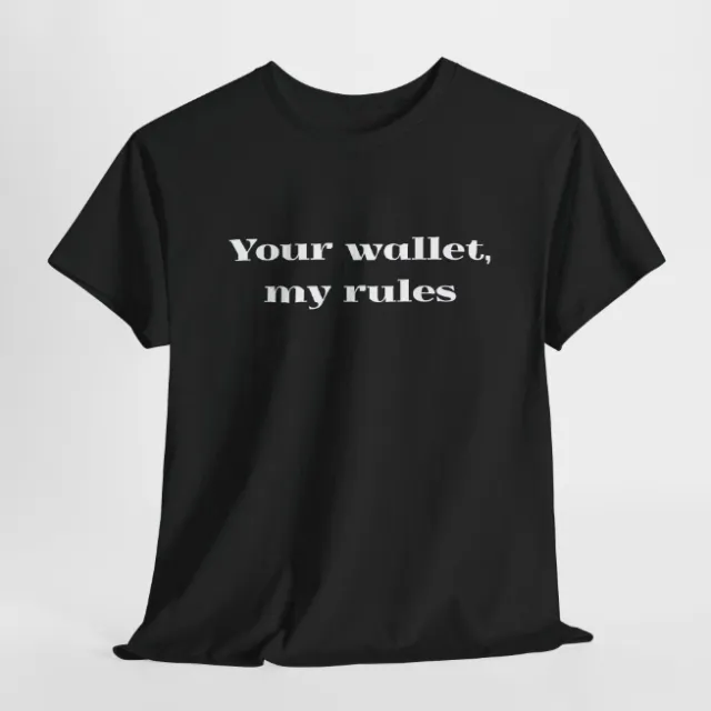 Your Wallet My Specification Letter Print Short sleeve Black - Shop at LoveMi