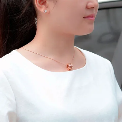 Rose Gold Titanium Screw Screwdriver Necklace 18K Plating Color