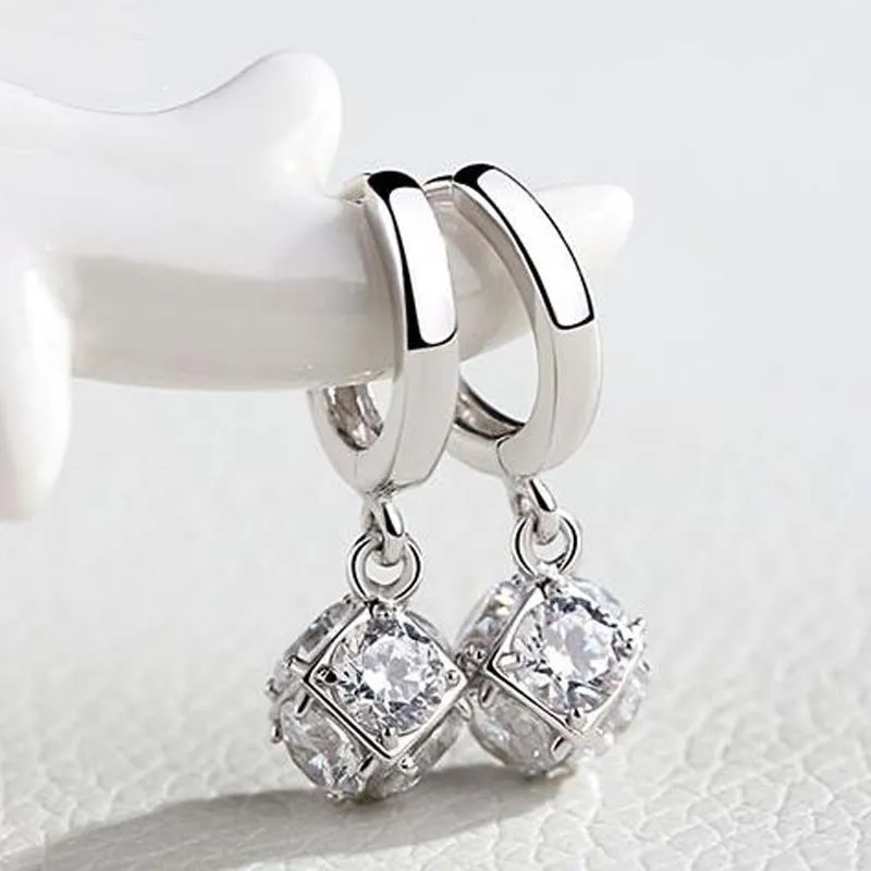S925 Sterling Silver Earrings, magic square ear