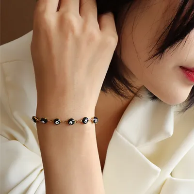 Black Oil Drip Bracelet Titanium Steel Women's Bracelet