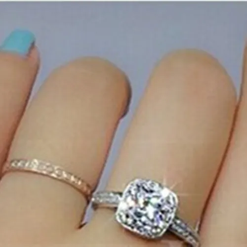 Real diamond ring female Korean Edition