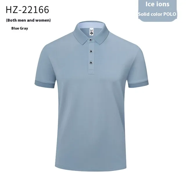 Ice Silk Polo T shirt Thin Lapels Same Style Blue Gray - Shop at LoveMi