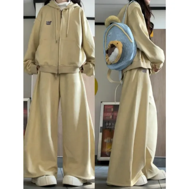 College Style Sportswear Suit Female Spring And Autumn Students Korean Style Yellow - Shop at LoveMi