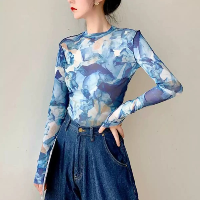 New Autumn Thin Mesh Bottoming Shirt