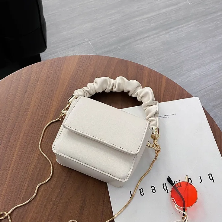Korean Style Fashionable Crossbody Mini Single Shoulder Small Square Bag - White