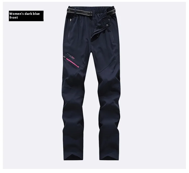 Four-sided Elastic Quick-drying Men's And Women's Outdoor Sports Pants - Women'S Dark Blue