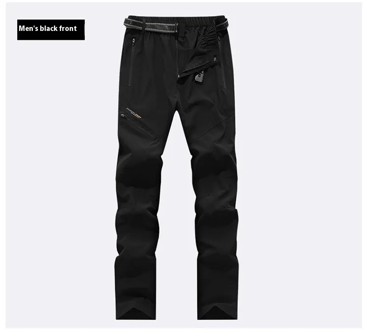Four-sided Elastic Quick-drying Men's And Women's Outdoor Sports Pants - Black