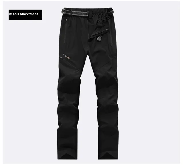 Four sided Elastic Quick drying Men's And Women's Outdoor Sports Pants Black - Shop at LoveMi