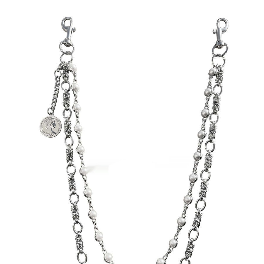 Vintage Sub-culture Pearl Phants Zipper Accessories