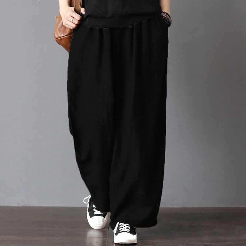Linen Wide-Leg And Big Fat Butt Harem Trousers