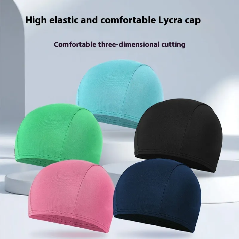 Solid Color High-elastic Fashion Lycra Swimming Cap Product