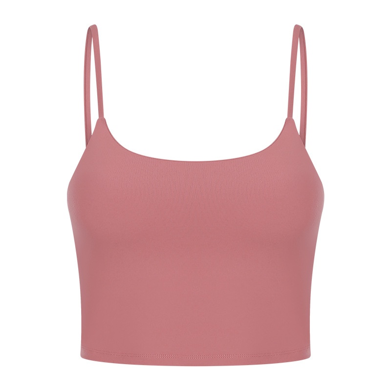 Yoga Jacket Women's Sports Underwear With Chest Pad Thin Belt Beauty Back Peach Blush M - Shop at LoveMi