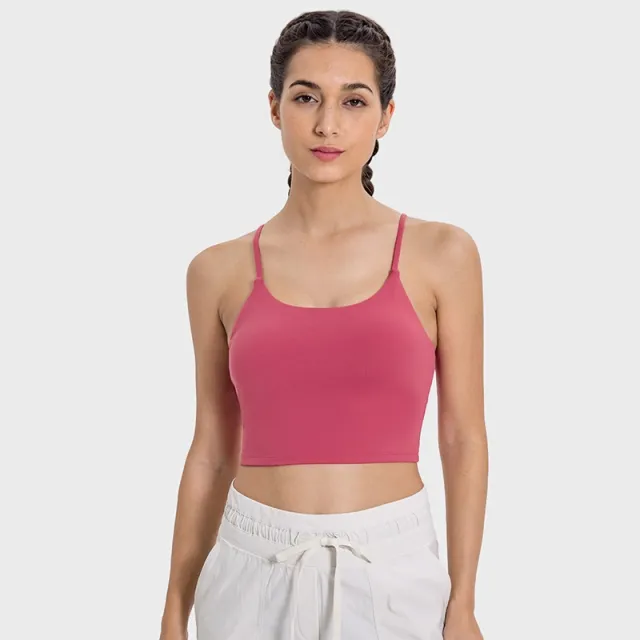 Yoga Jacket Women's Sports Underwear With Chest Pad Thin Belt Beauty Back Retro Rose - Shop at LoveMi