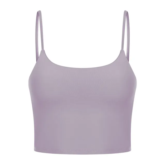 Yoga Jacket Women's Sports Underwear With Chest Pad Thin Belt Beauty Back Gray - Shop at LoveMi