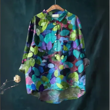 Summer New Loose Casual Single-breasted Women's Shirt Top - 1Style-S