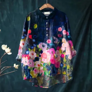 Summer New Loose Casual Single breasted Women's Shirt Top 6Style S - Shop at LoveMi