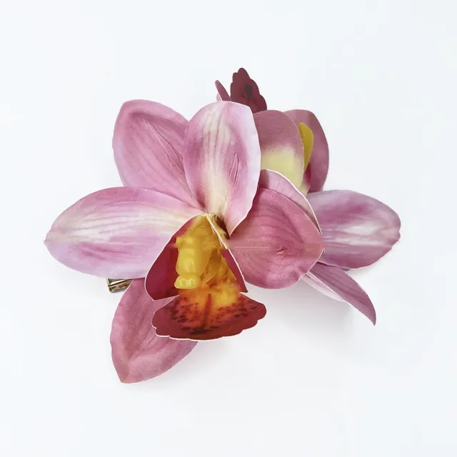 Double Orchid Barrettes Bohemian Vacation Style Hairpin Rose Red Duckbill Clip - Shop at LoveMi