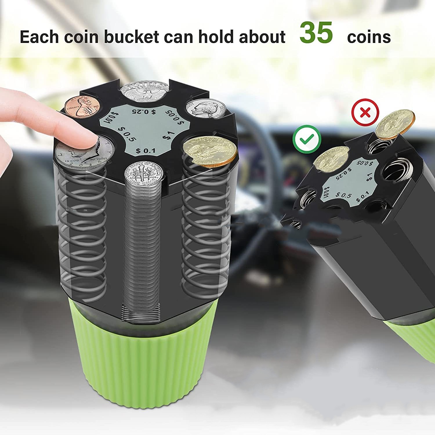 Car Coin Bank USD Cent Count Coin Bank