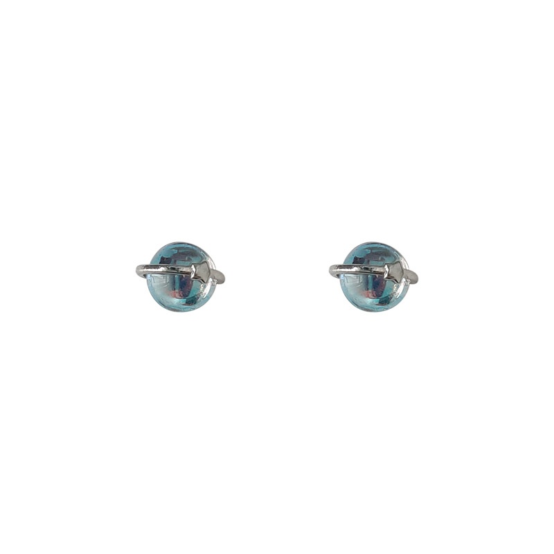 Mini Colorful Planet 925 Silver Needle Small And Personalized Simple All-match Earrings