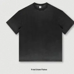 Retro Dopamine Round Neck Cotton Short Sleeve - Fried Snowflake - View 1