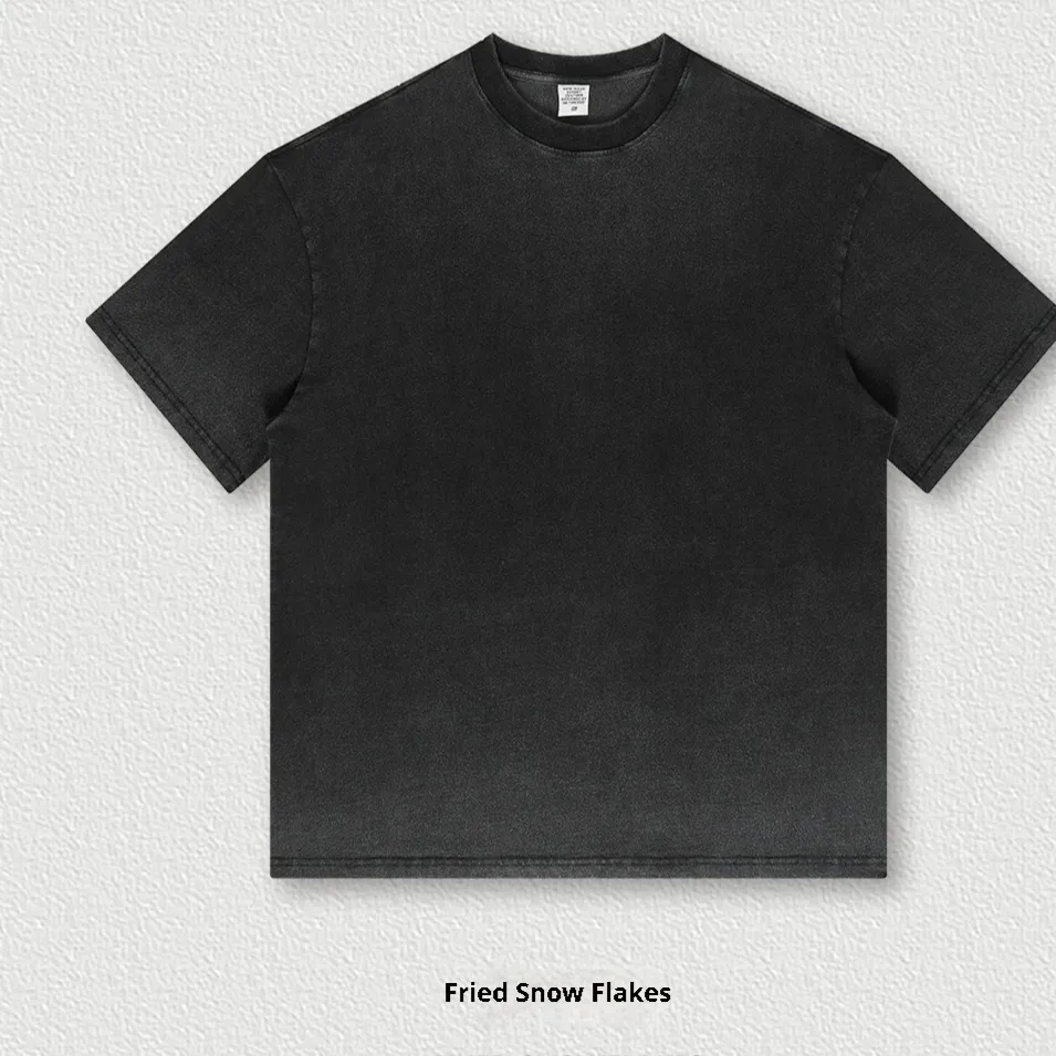 Retro Dopamine Round Neck Cotton Short Sleeve - Fried Snowflake