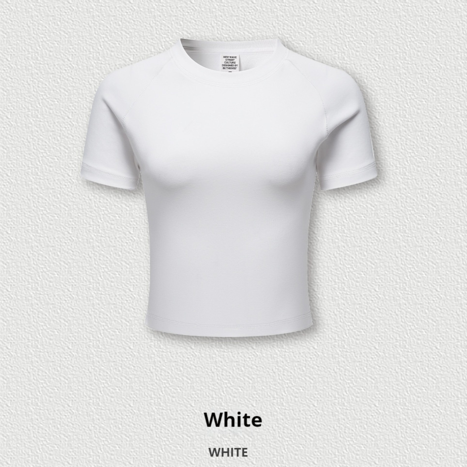 Slim-fit T-shirt Shoulder Short Top For Women