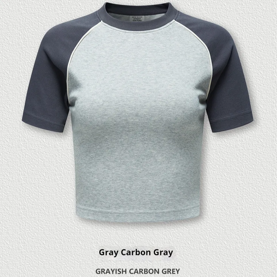 Slim-fit T-shirt Shoulder Short Top For Women - N313 Graycarbon Gray