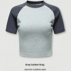 Slim-fit T-shirt Shoulder Short Top For Women - N313 Graycarbon Gray - View 1