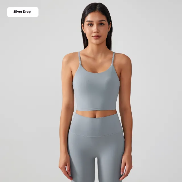 One piece Cup Shockproof Push up Breast Holding Beauty Back Workout Yoga Bra Silver - Shop at LoveMi