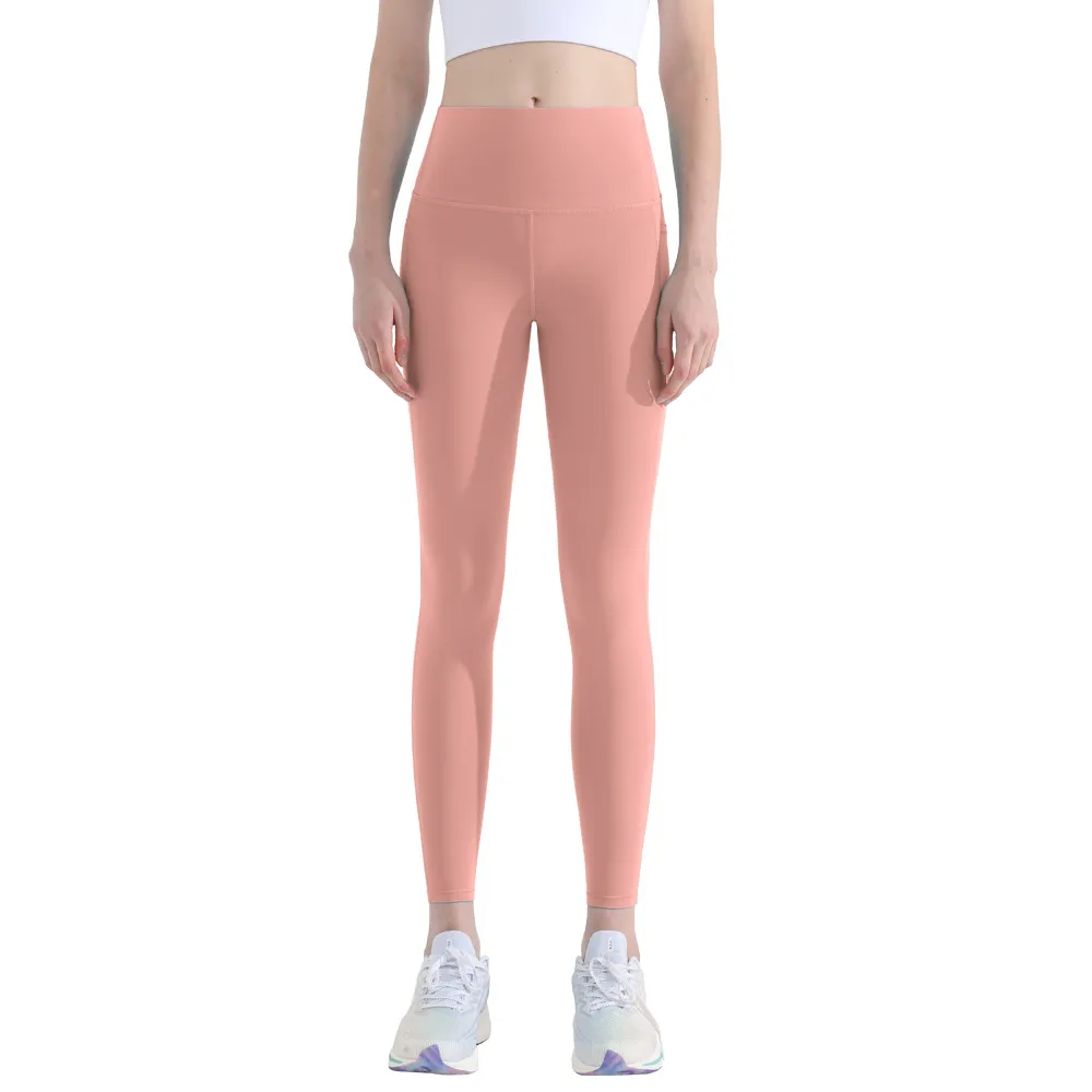 Outdoor Sports High Waist Hip Lift Fitness Running Tight Breathable Sports Pants - Mingyan Pink