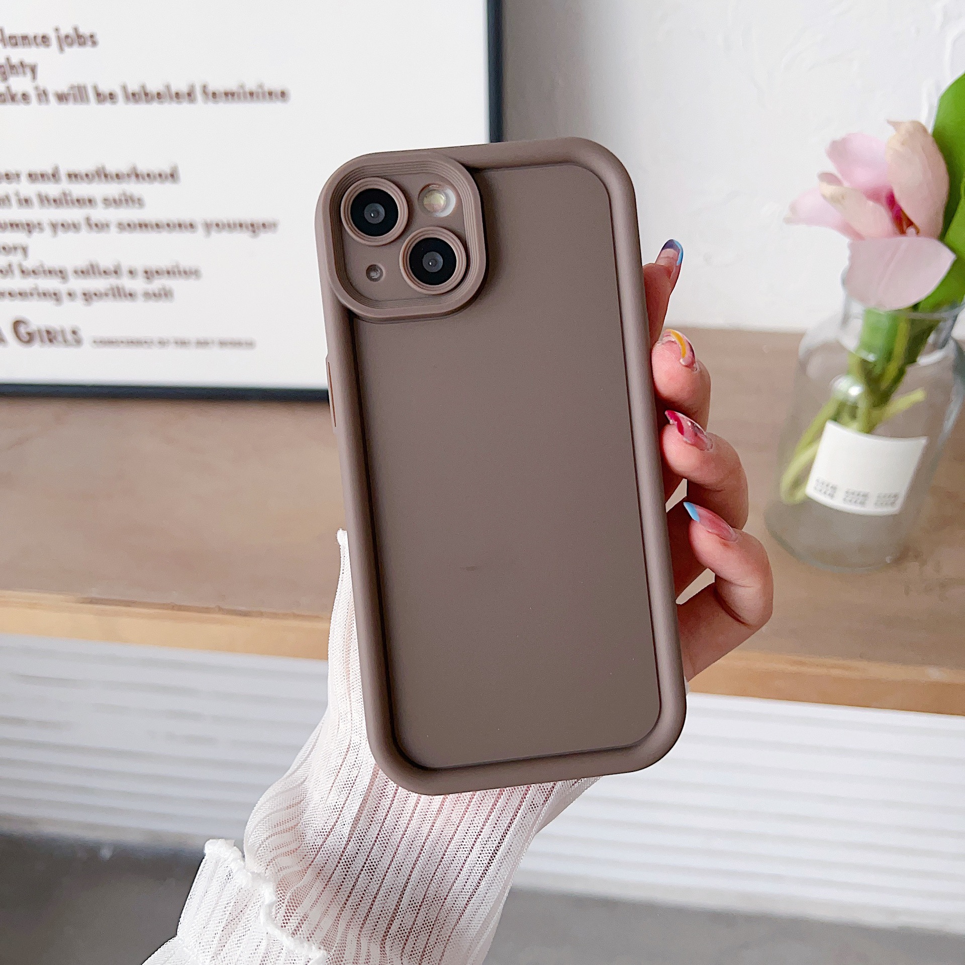 Solid Color Minimalist Silicone Soft Shell Phone Case - Image 7