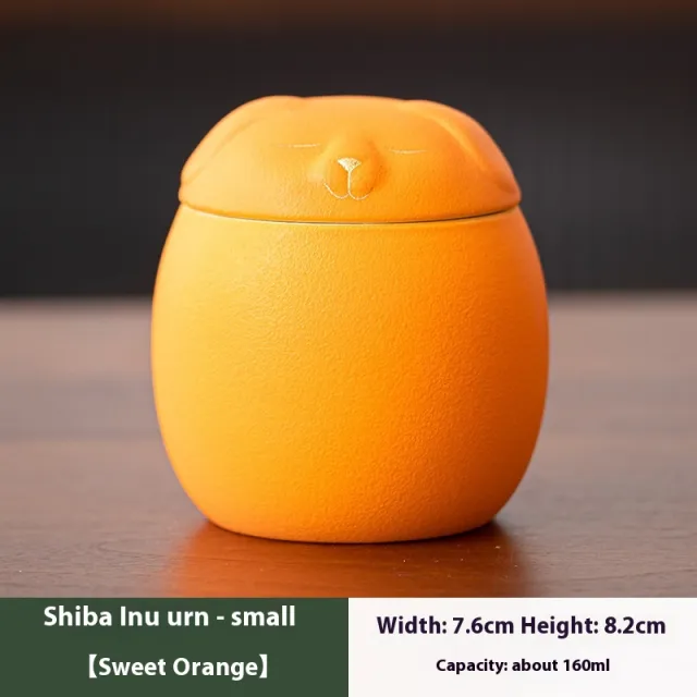 Ceramic Moisture proof Sealed Commemorative Box Shiba Inu Orange Small - Shop at LoveMi