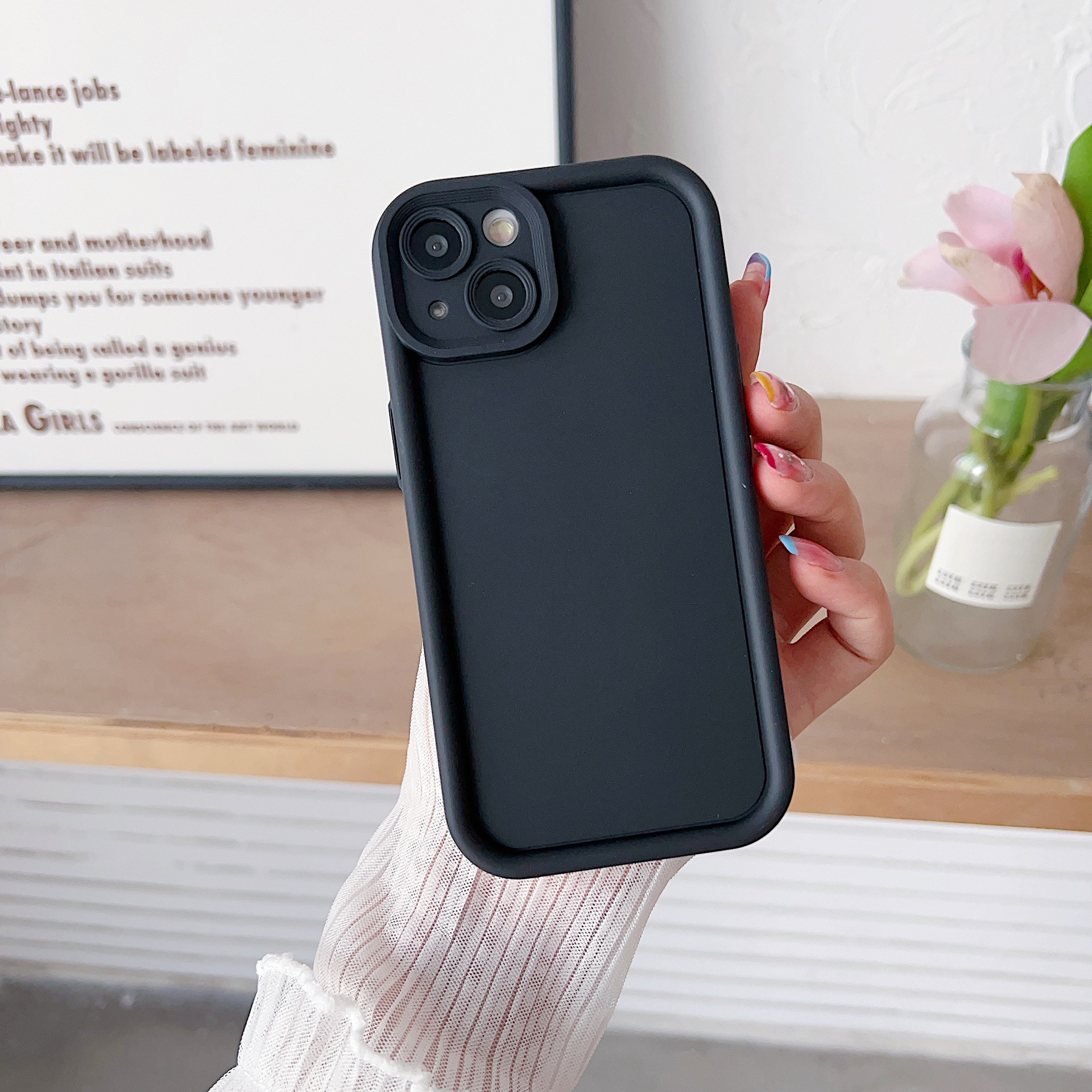 Solid Color Minimalist Silicone Soft Shell Phone Case - Image 3