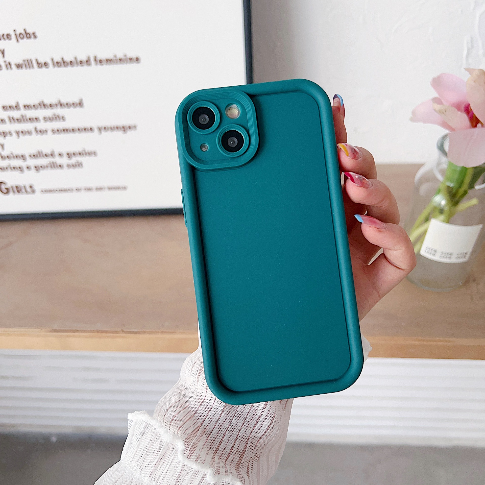 Solid Color Minimalist Silicone Soft Shell Phone Case - Image 5