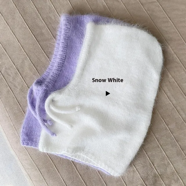 Autumn And Winter Fashion Warm Scarf Neck Protection Integrated Woolen Knitted Hat Snow White - Shop at LoveMi