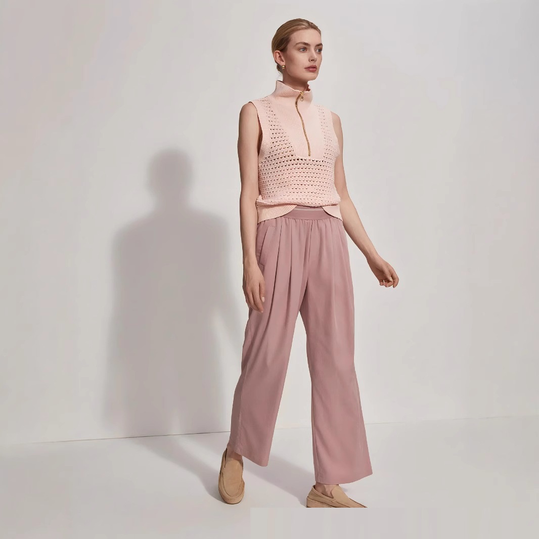 European And American Fashion Slim-fit Solid Color Pullover Sleeveless Knitted Top