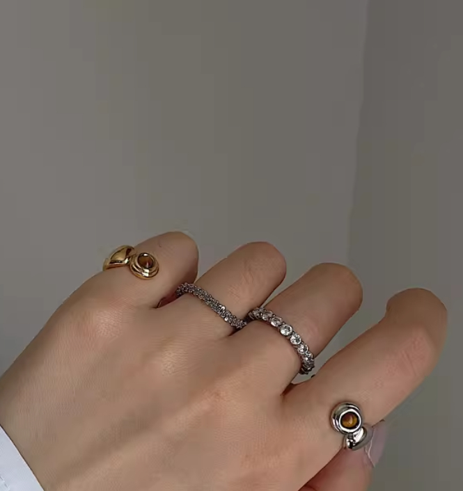 OPAL Open Brass Gold Plated Ring