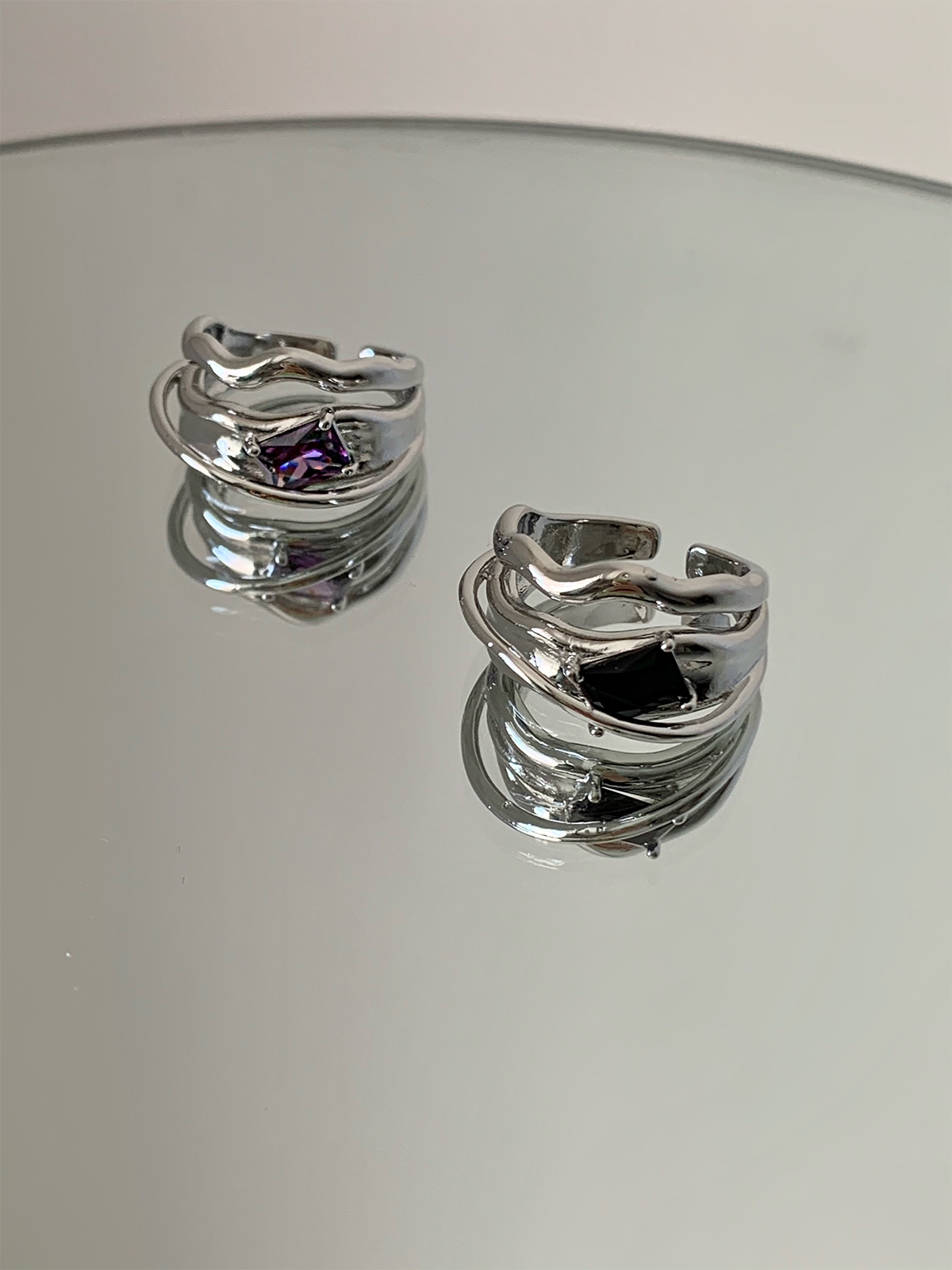 Multi Layered Irregular Gemstone Ring