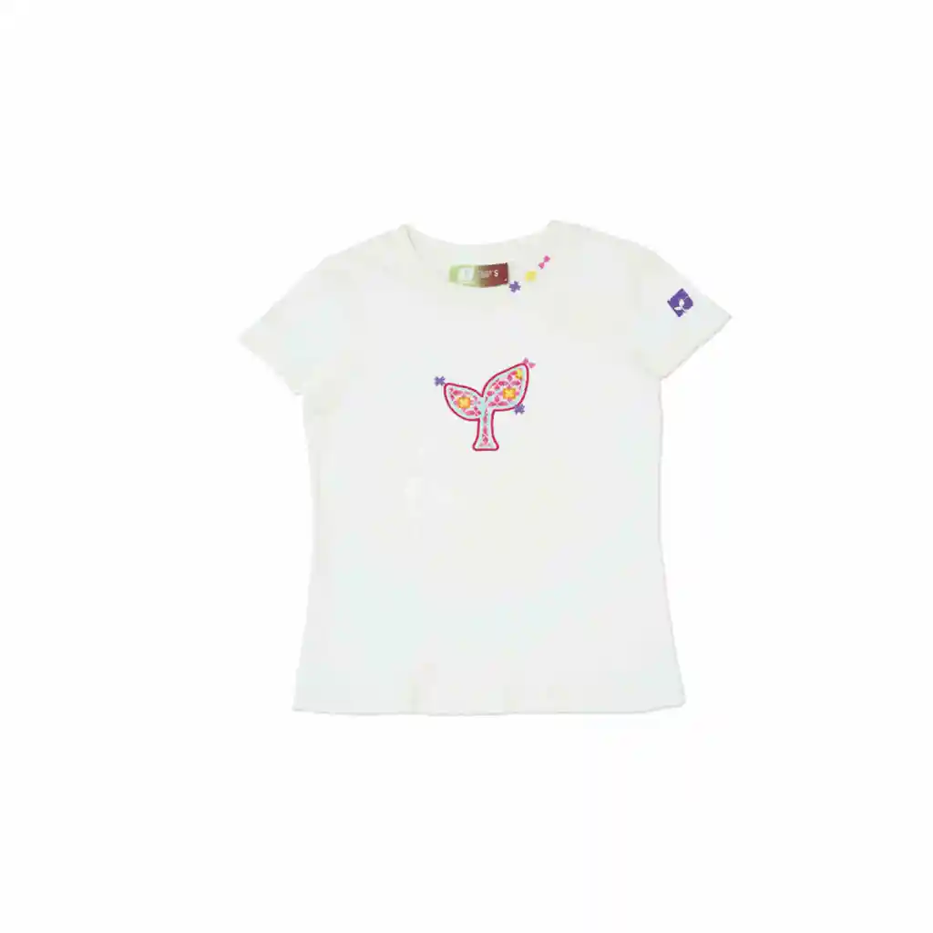 Women's Embroidered Shoulder Slim-fit Short-sleeved T-shirt - Cream White