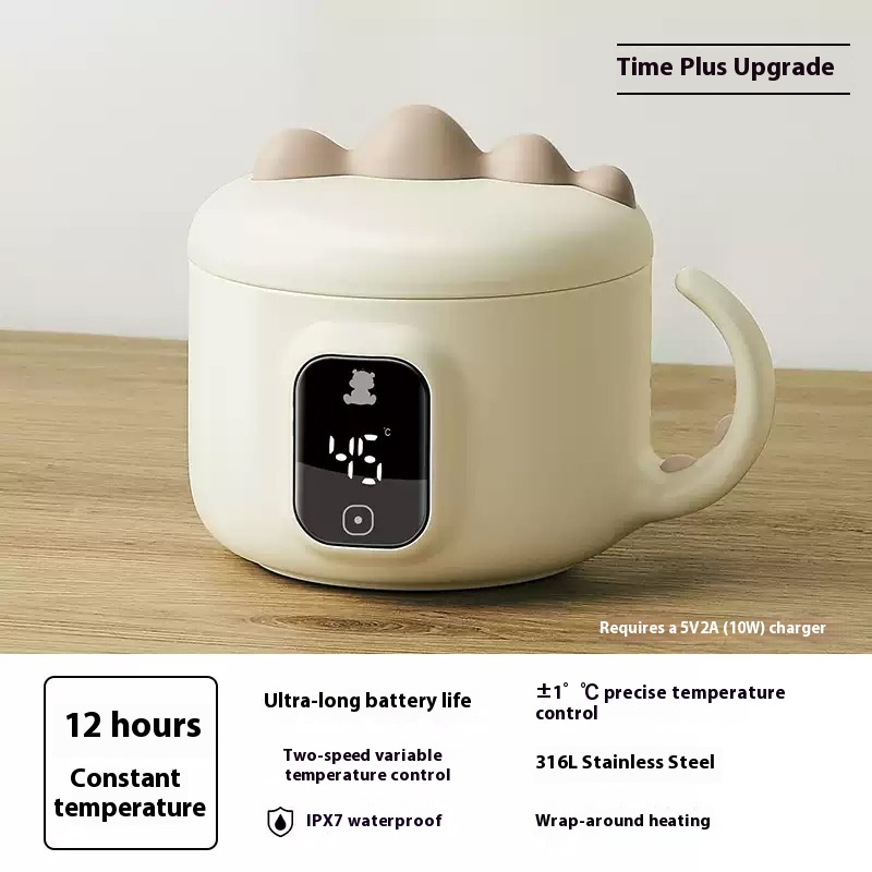 Baby Insulation Bowl Charging Drop-resistant Stainless Steel Solid Food Bowl - Image 5